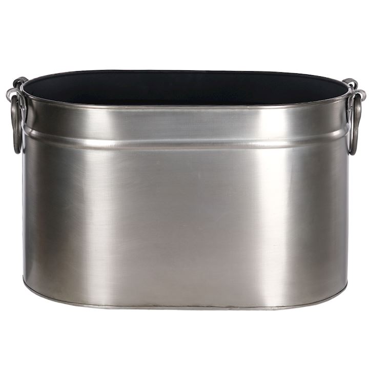 A/Q PEWTER LOG BUCKET 52x31x30cm