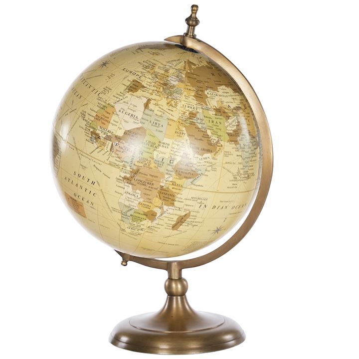 A/Q BRASS GLOBE 33x48cm