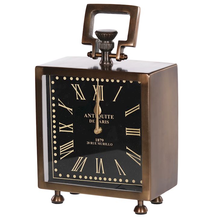 A/Q BRASS SQUARE CLOCK 20x11x34cm