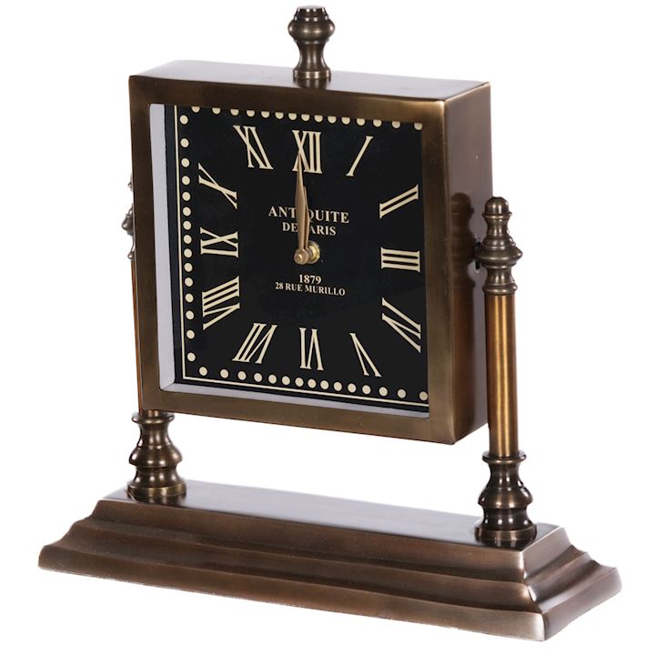 A/Q BRASS BROWN THOMAS CLOCK 30x10x28cm