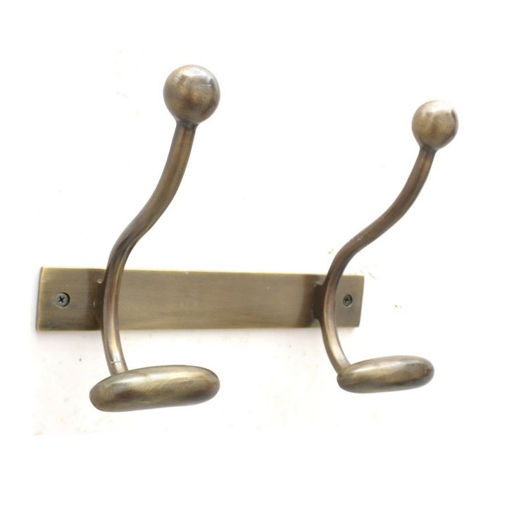 2 WAY A/Q BRASS COAT RACK 24x12x18cm