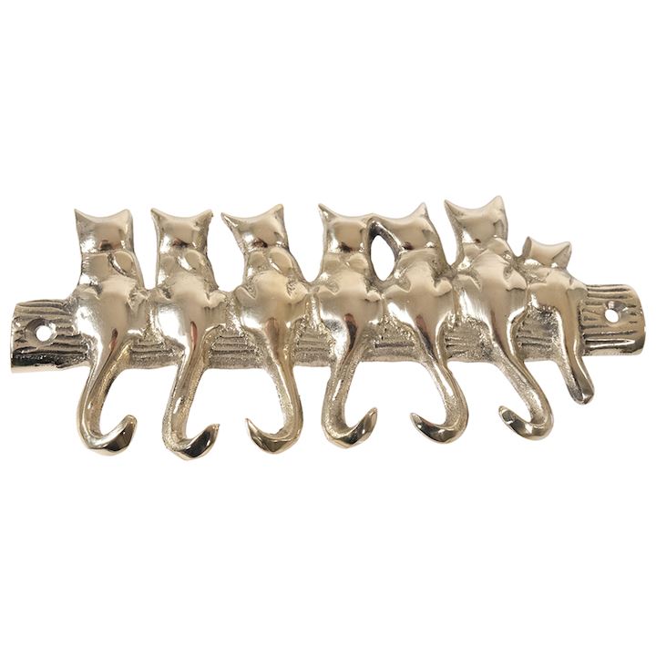 POLISHED BRASS CAT HOOKS 17x7cm