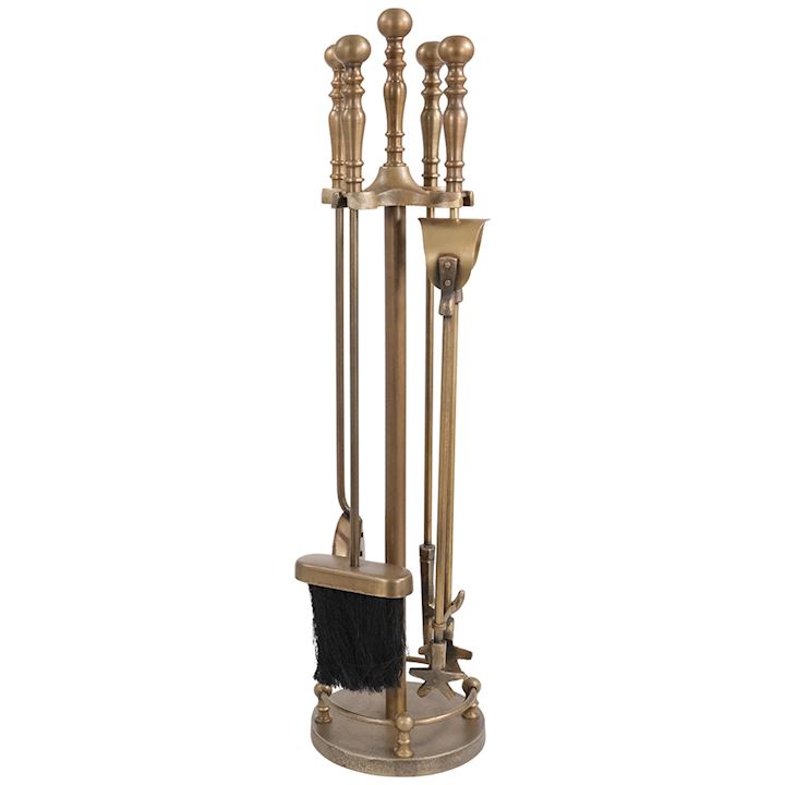 A/Q BRASS GALLERY BALL TOP COMPANION SET 16x16x64cm