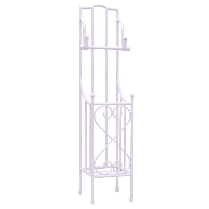WHITE TOILET TOLL HOLDER/STORAGE 19x15x69cm