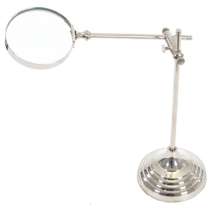 CHROME MAGNIFYING GLASS ON STAND 9x9x36cm
