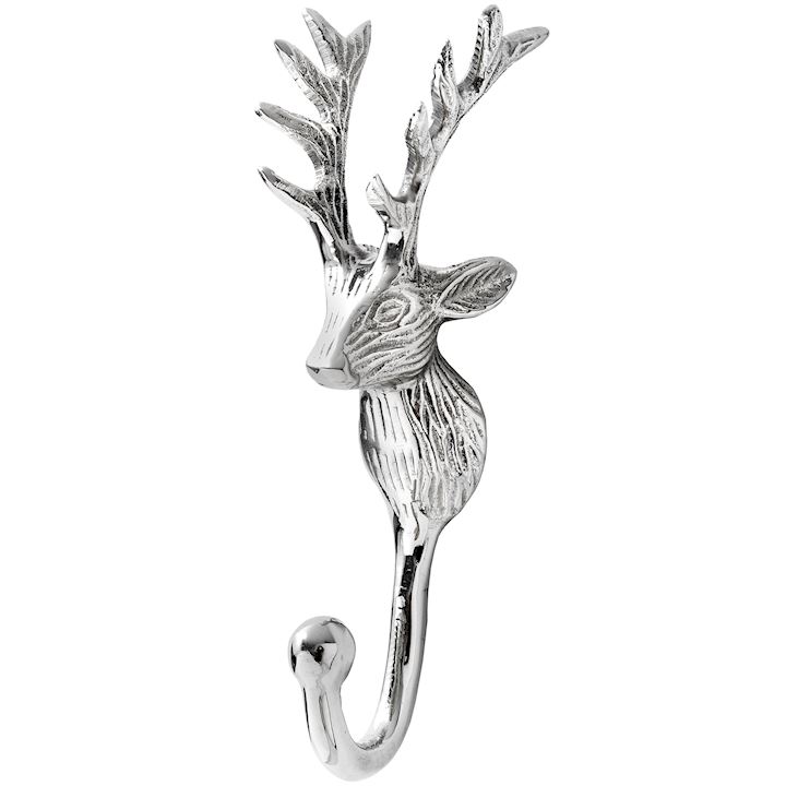 NICKLE SINGLE STAG HOOK 5x5x18cm (MOQ 6)