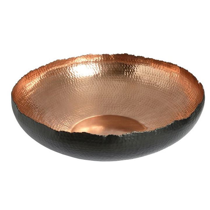 13inch COPPER BOWL/BLACK EXTERIOR