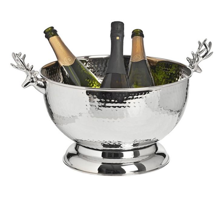 NICKEL STAG WINE COOLER 28x48cm