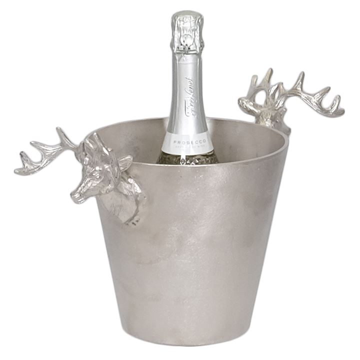 NICKEL STAG CHAMPAGNE BUCKET 24x39cm