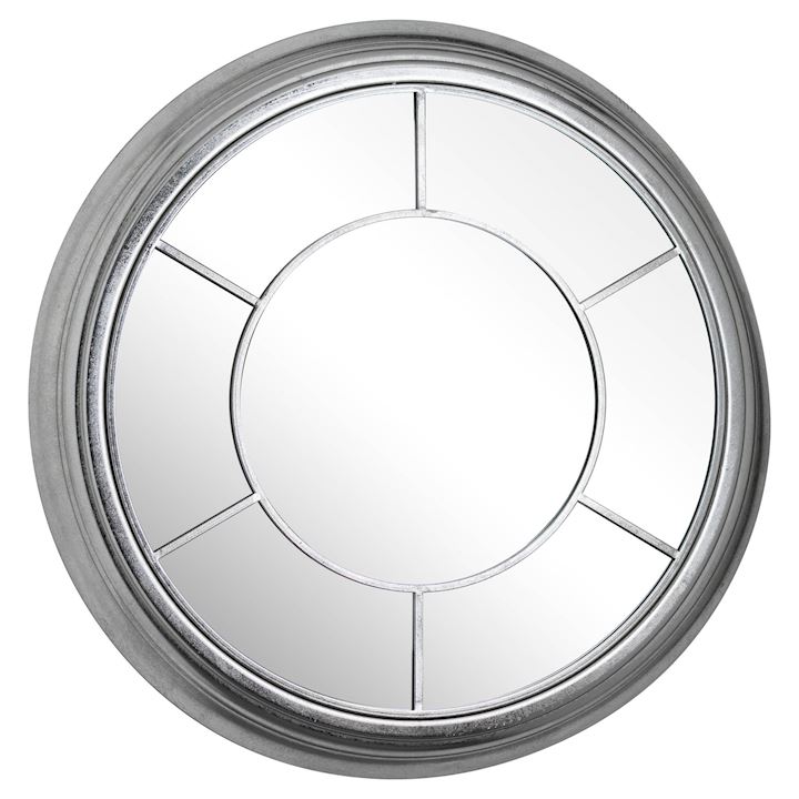 CIRCULAR SILVER FOIL BEVEL MIRROR
