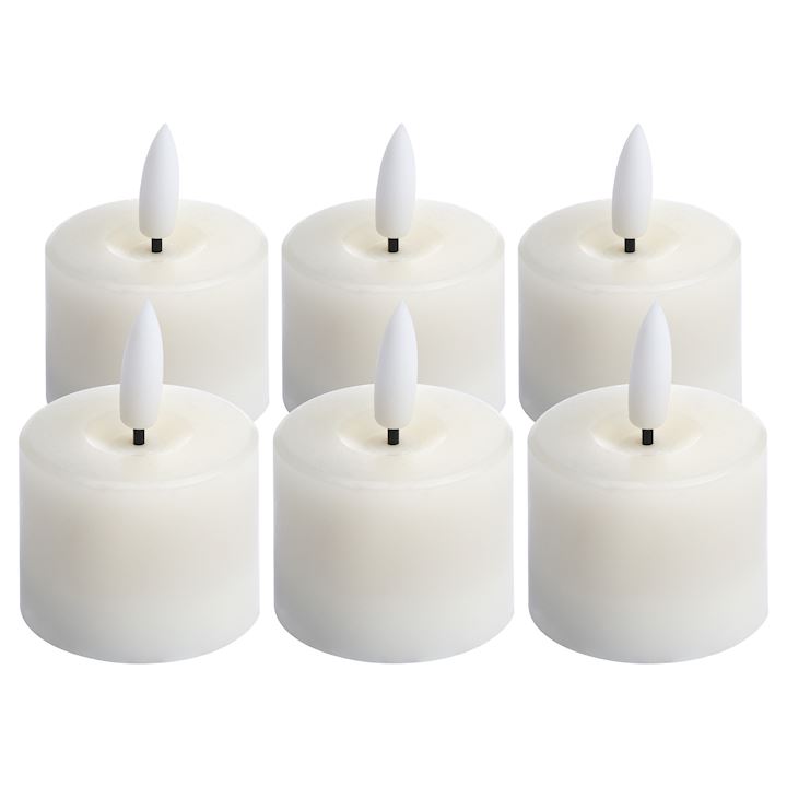 LUXE COLLECTION SET 6 NATURAL GLOW LED TEALIGHT CANDLES
