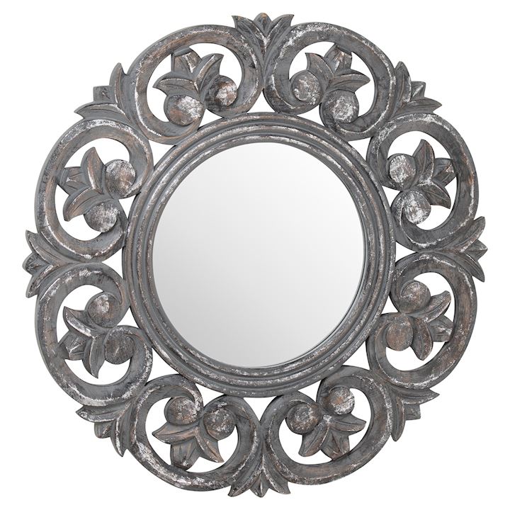 BRINLEY A/Q METALLIC CIRCULAR MIRROR 60cm