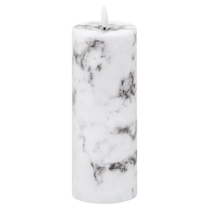 LUXE NATURAL GLOW 3x8 MARBLE EFFECT LED CANDLE