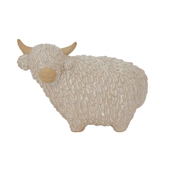 LARGE ALORA CERAMIC HIGHLAND COW 17x25x13cm